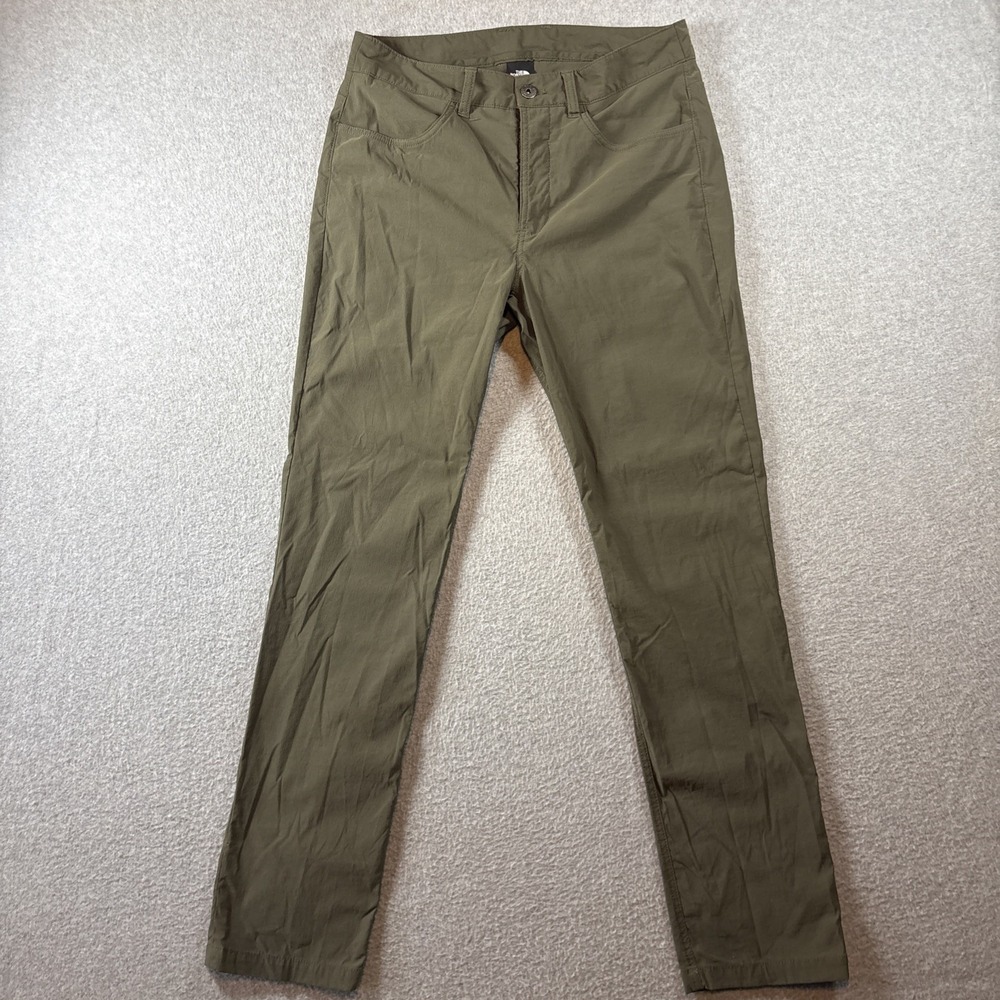North Face Green Performance Pants Men's Sz 31 Low Rise Nylon Hiking (31x31)